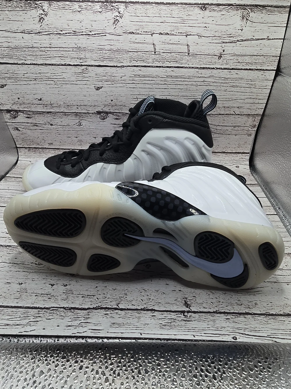 Nike Kids Black and White Foamposite-Style Sneakers
